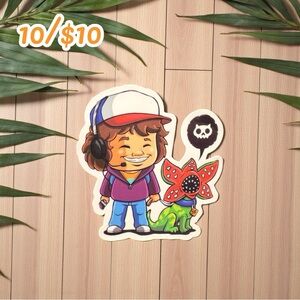 Dustin & Dart Chibi Sticker – Stranger Things Inspired Vinyl